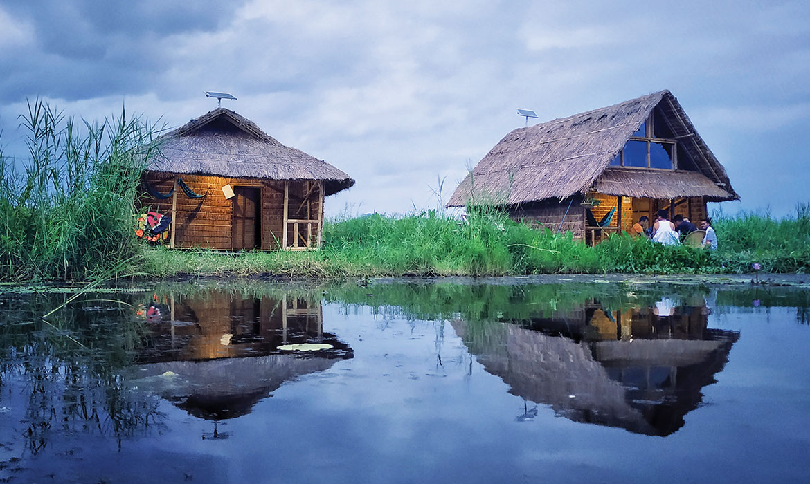 floating huts of Loktak lake in Manipur