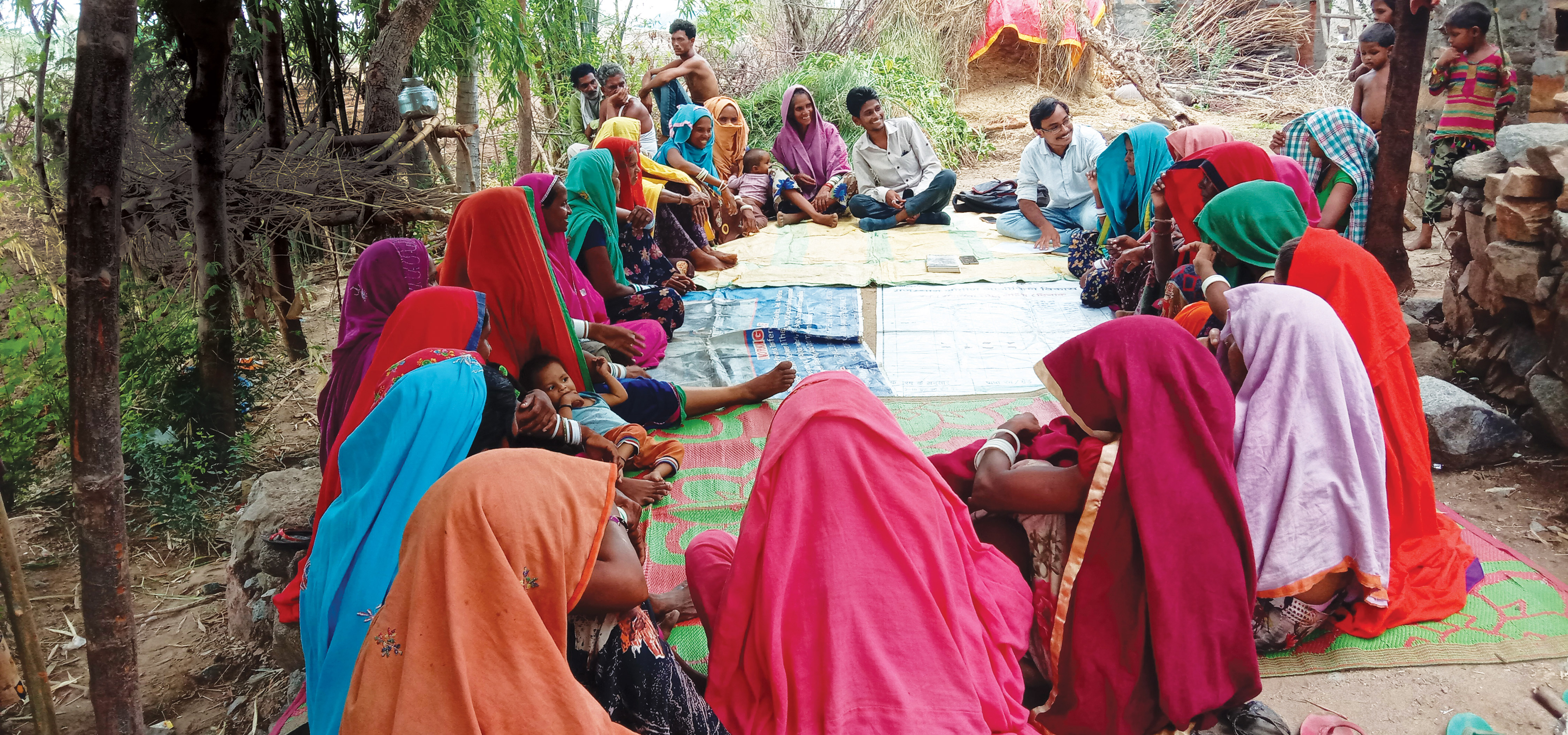 A training session for water user group members in Bhoola village in Sirohi district