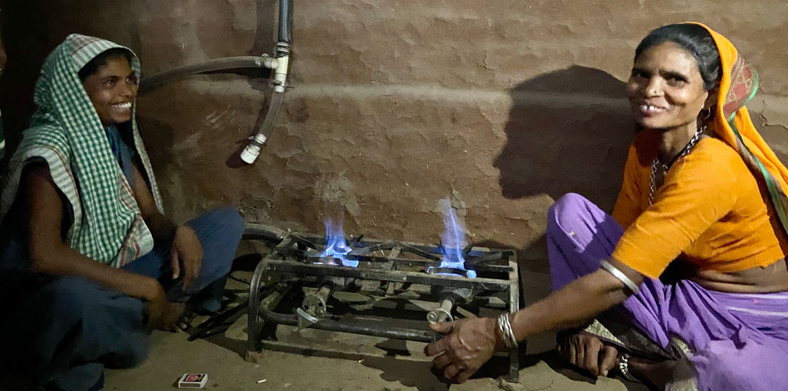 For Sarita Desai (right) and her daughter Ribika from Sakri village in Maharashtra’s Dhule district, a biogas stove at home means less of drudgery