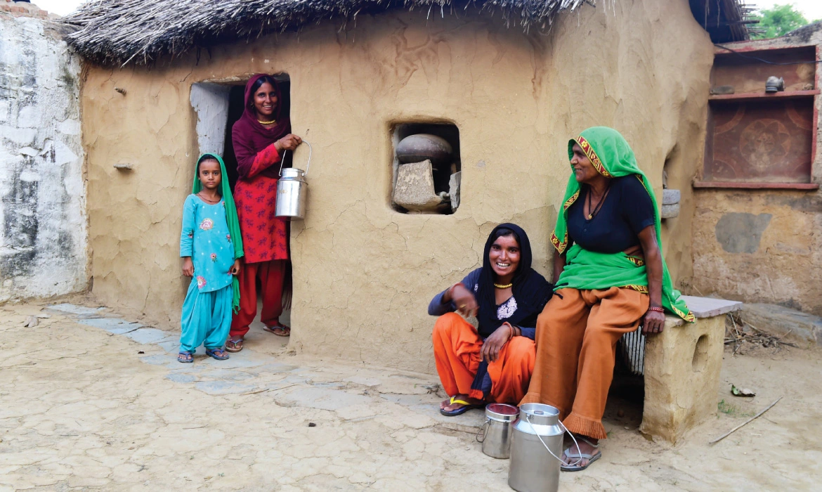 Members of the Sakhi Mahila milk producer company (MPC) from Sahajpur village in Rajasthan’s Alwar district 
