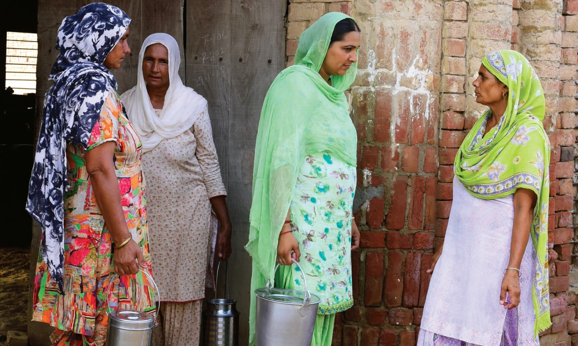 Members of the Ruhaanii MPC, which has dairy entrepreneurs from both Haryana and Punjab, swap notes