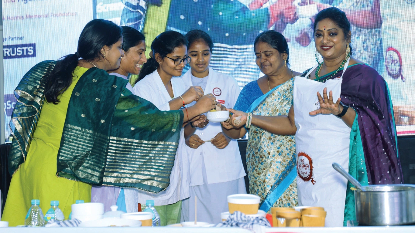 Chef Sailaja Aechuri (extreme right) at the Gaanth Pe Dhyaan event held in Tirupati in Andhra Pradesh