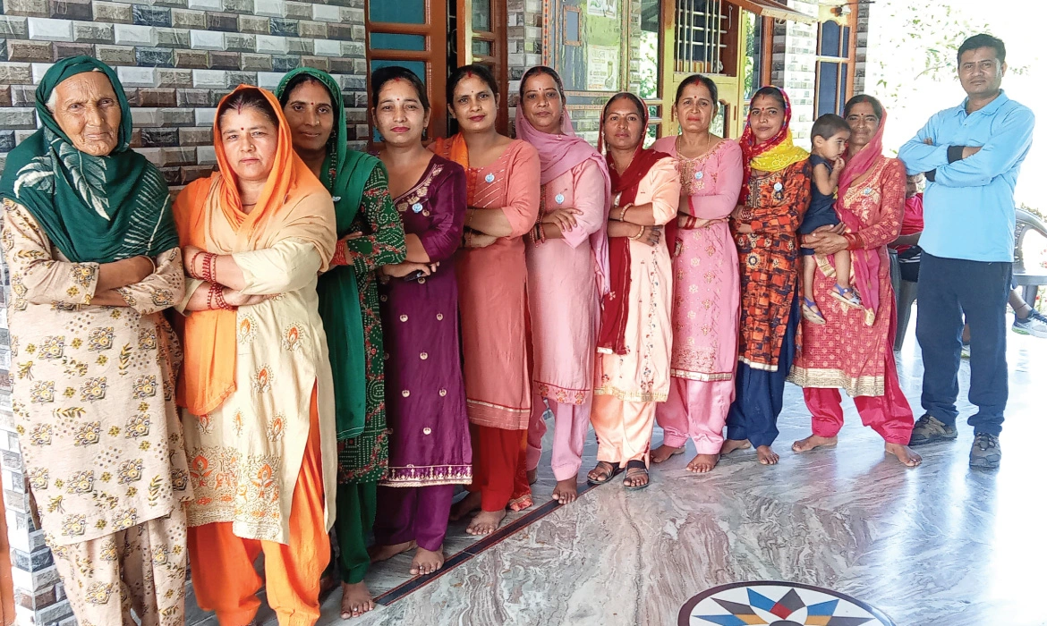 Women participants at a ‘samman connection’ meeting in Fandi-Bodiwala village in the Sirmaur district in Himachal Pradesh. 
