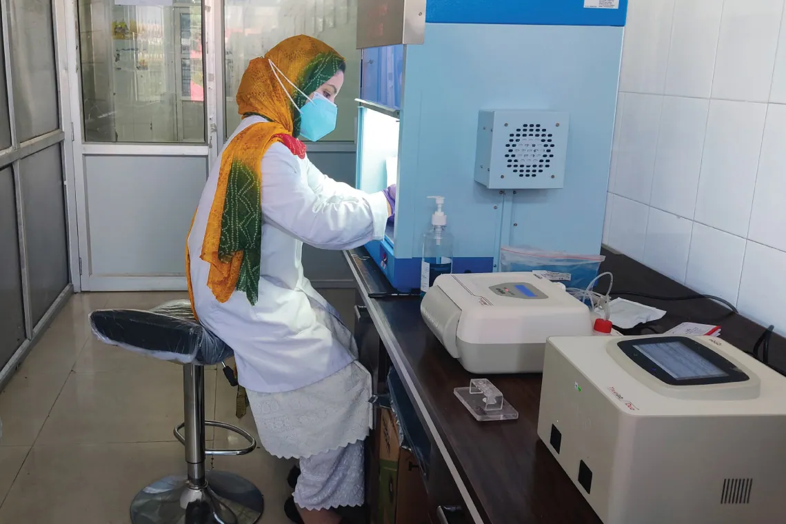 A researcher at the Goa-based Molbio, which has developed the Truenat portable diagnostic tool