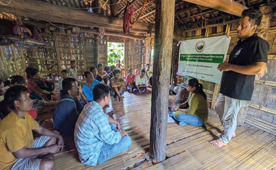 CML representatives conduct a training programme for water user committee members in Padmaram Para village in Tripura’s Dhalai district