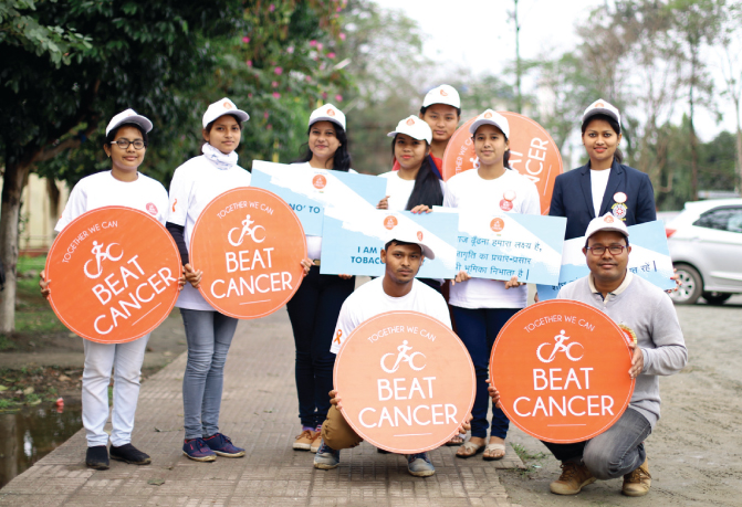 Participants at a cancer awareness event in Dibrugarh