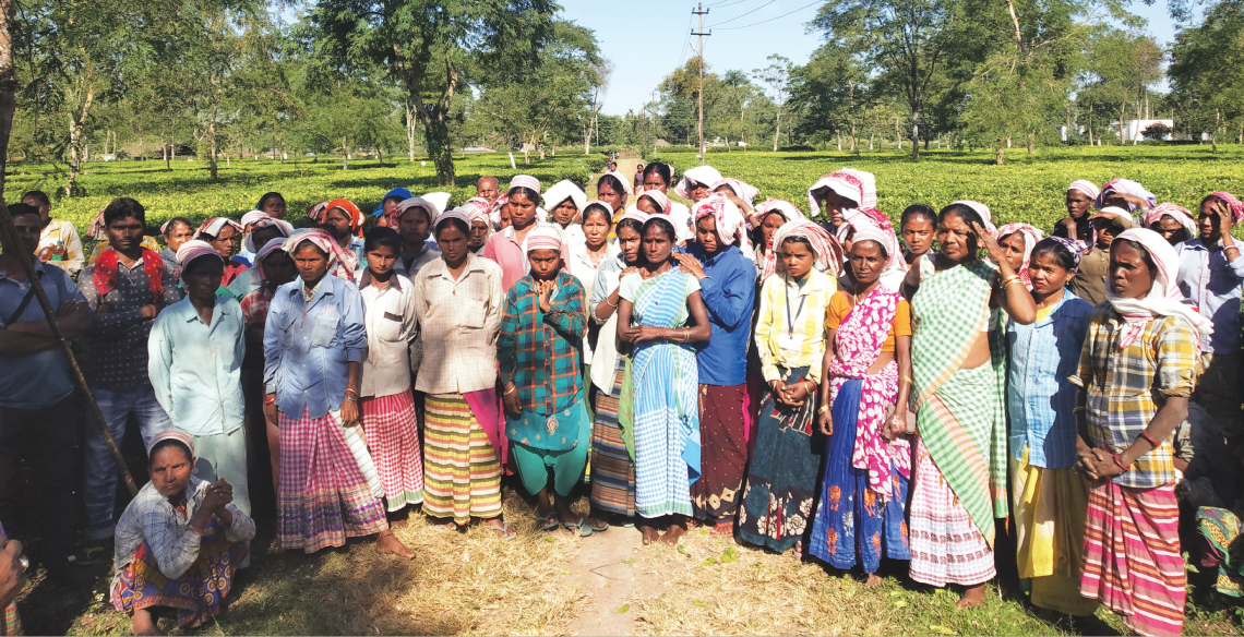 Tea garden workers gather for a cancer awareness camp in Chubwa in Assam’s Dibrugarh district