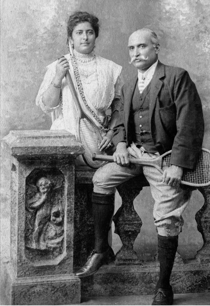 Meherbai and Dorab Tata in a photograph taken in Bombay 