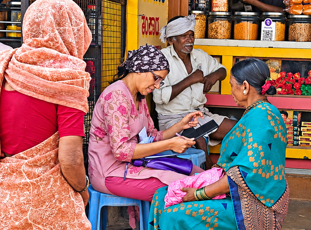 A senior citizen undergoes a dementia screening in Tavrekera, a village near Bengaluru