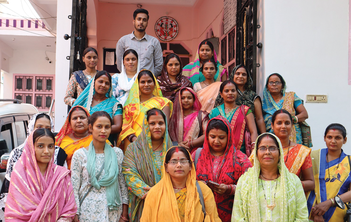 A group of women at a session on dowry prohibition in Motihari in Bihar